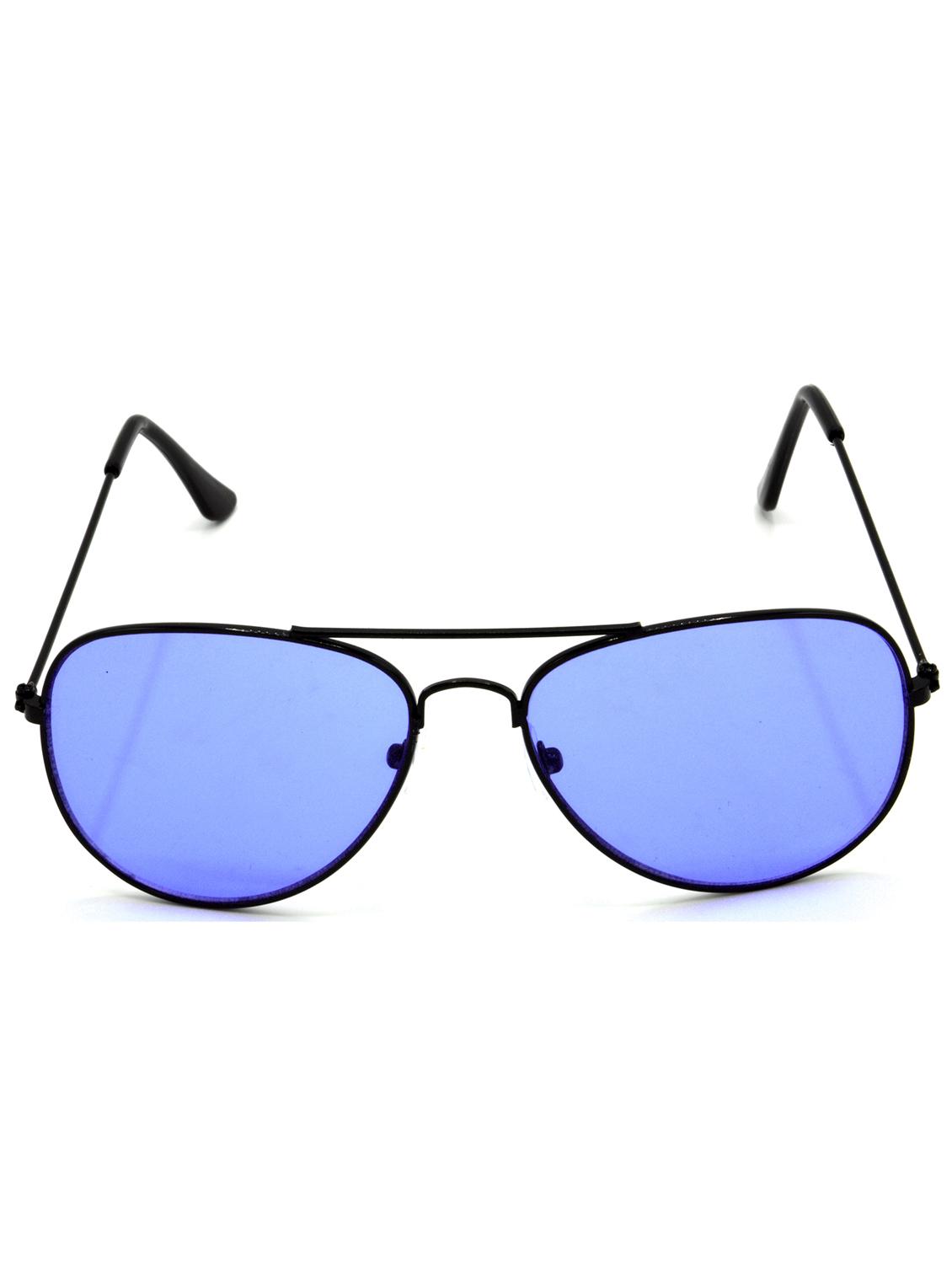 hrinkar men women boys & girls aviator &  sunglasses black frame, blue lens (medium) - 18239131 -  Standard Image - 1