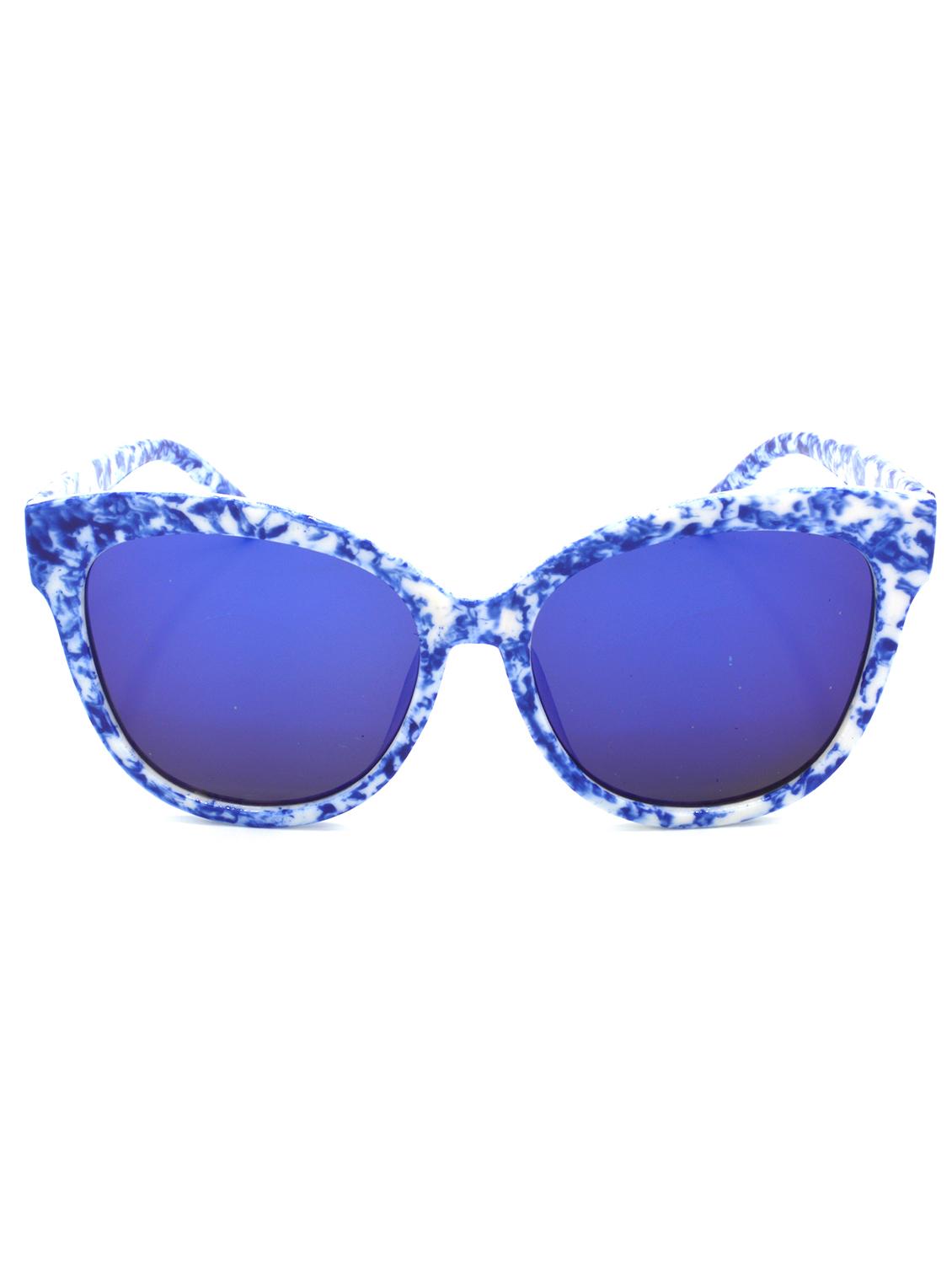 hrinkar men women boys & girls round & sunglasses white frame, blue lens (medium) - 18239144 - Standard Image - 1