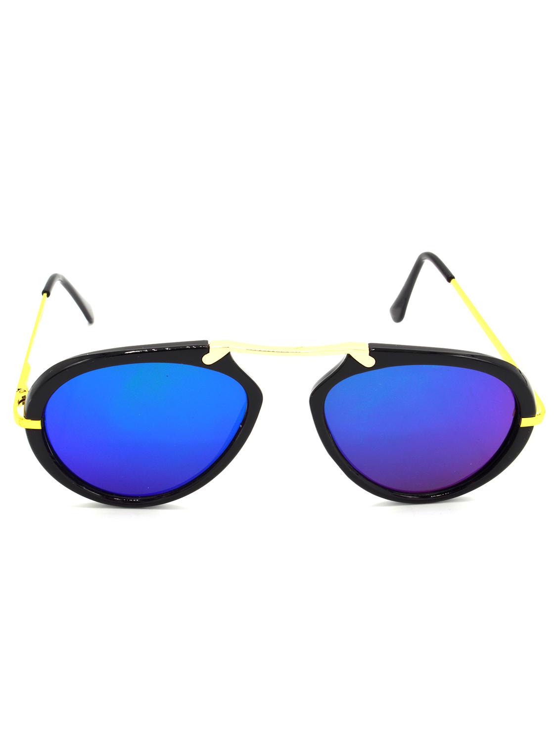 hrinkar men women boys & girls wrap-around &  sunglasses black frame, blue lens (medium) - 18239194 -  Standard Image - 1
