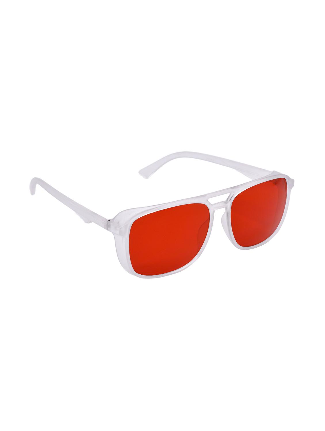 hrinkar men women boys & girls retro square &  sunglasses white frame, brown lens (medium) - 18239549 -  Standard Image - 1