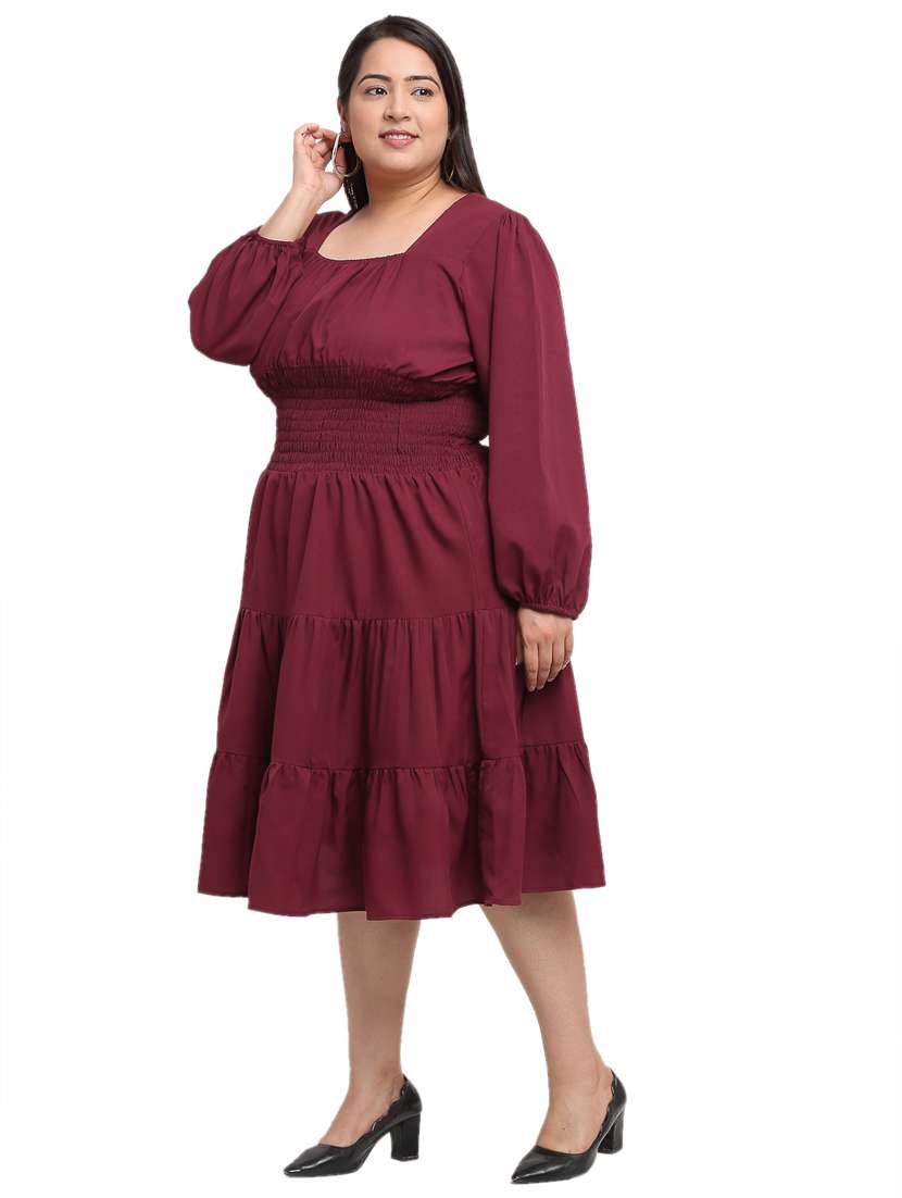 women's tiered dress solid dress - 18239776 -  Standard Image - 1