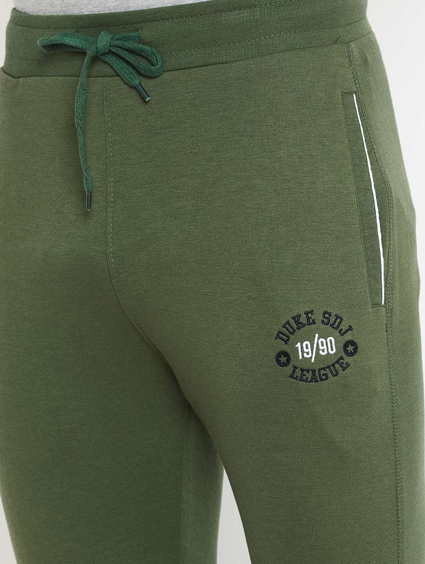green solid track pant - 18239848 - Standard Image - 4