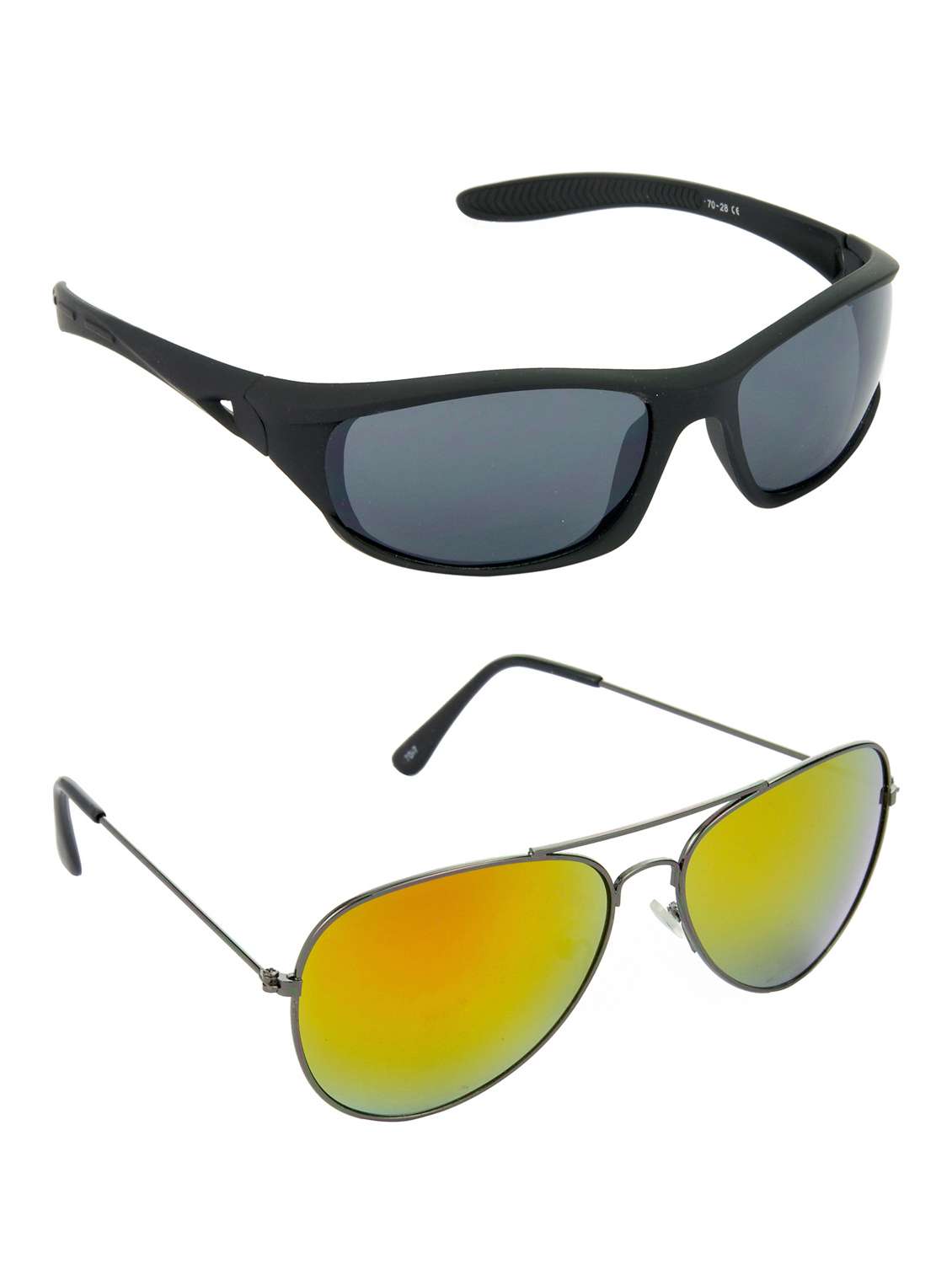 pair of 2 multicolored sunglasses