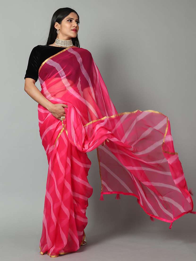 leheriya printed saree  with blouse