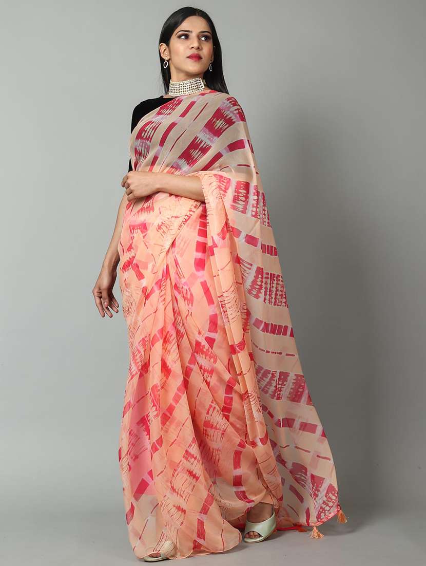 leheriya printed saree  with blouse