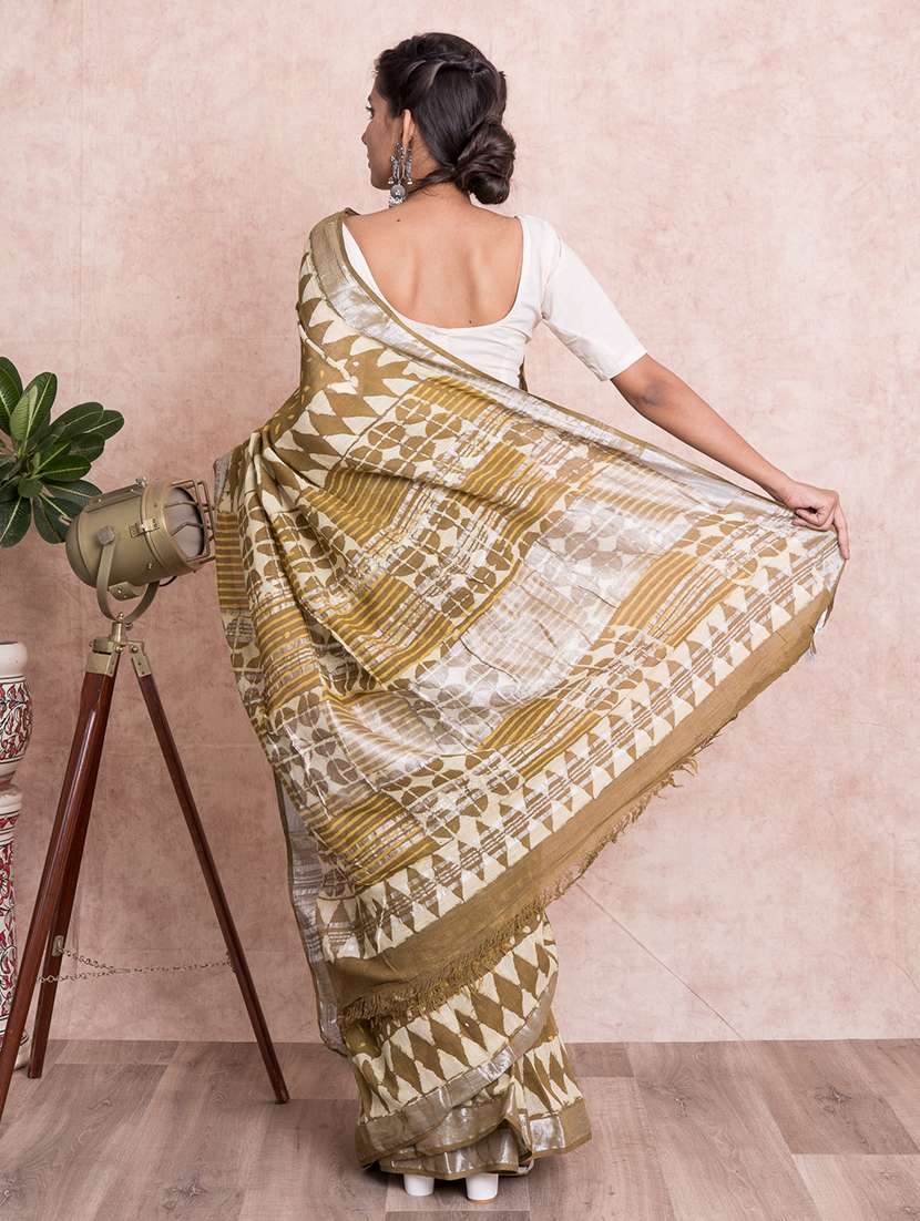 dabu printed saree  with blouse - 18244575 -  Standard Image - 1