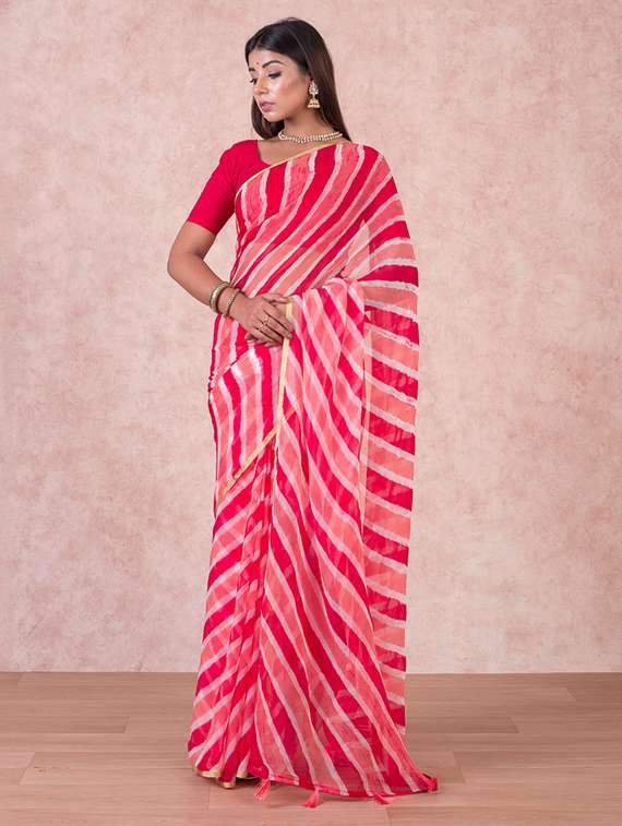 leheriya printed saree  with blouse