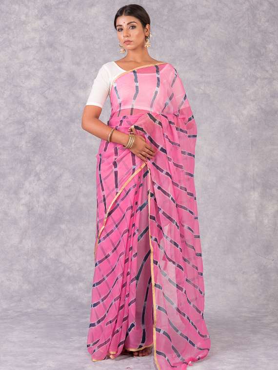 leheriya printed saree  with blouse