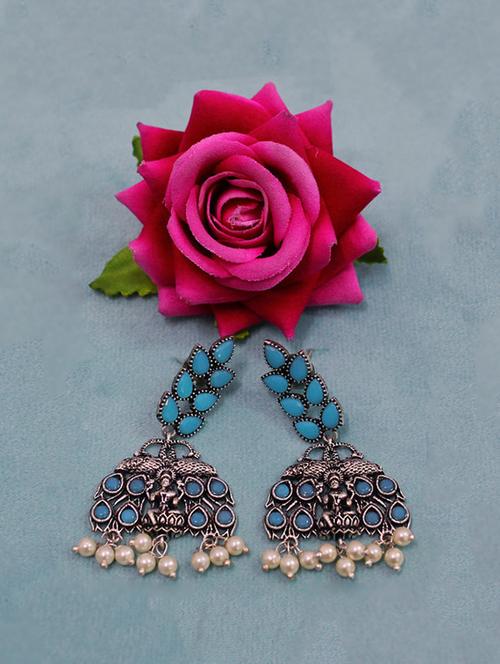 blue brass drop earring - 18244693 -  Standard Image - 0