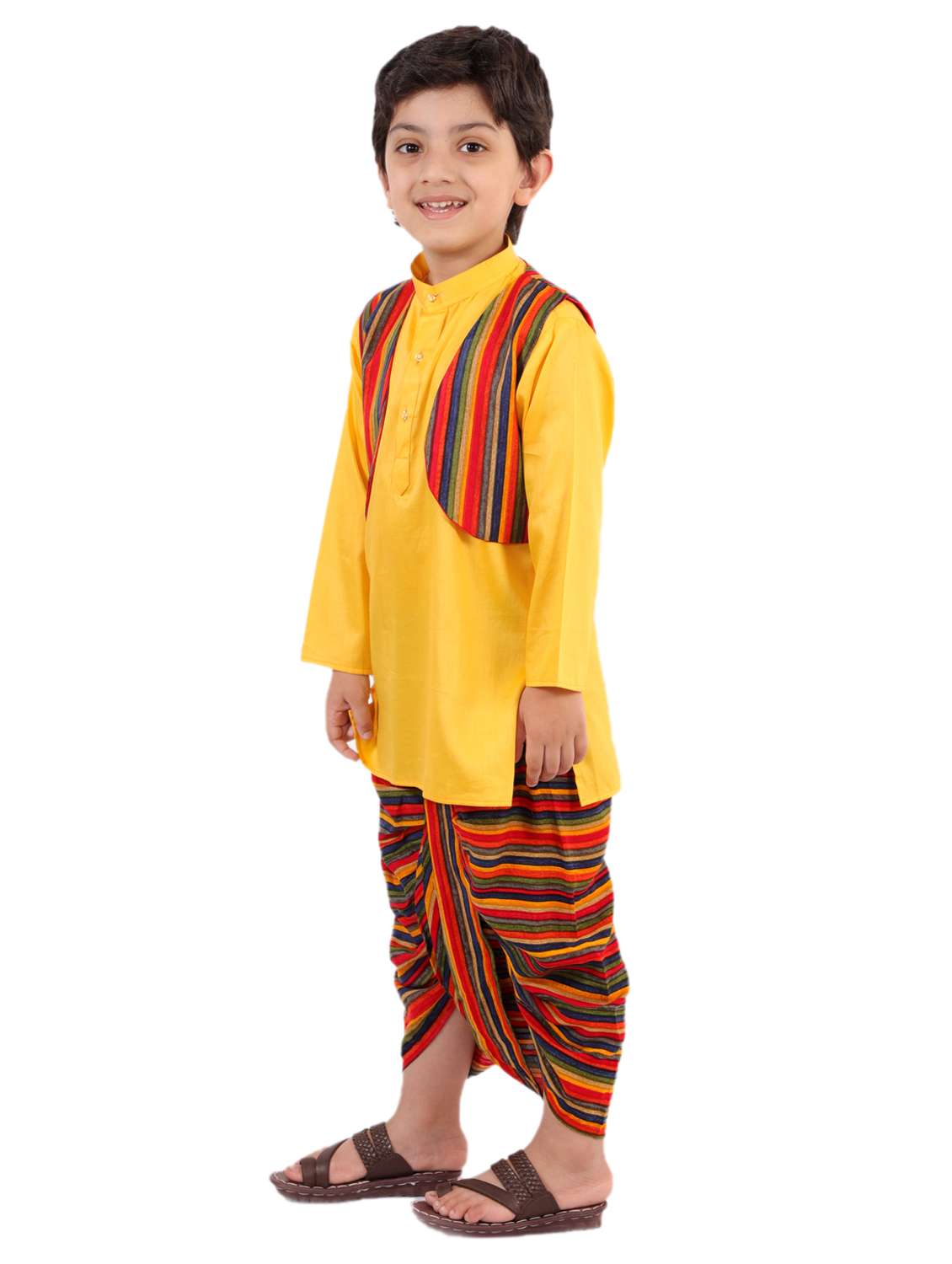 yellow dhoti kurta set - 18244890 - Standard Image - 1