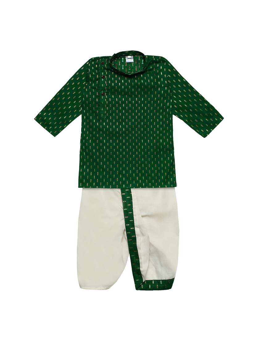 green solid dhoti kurta set