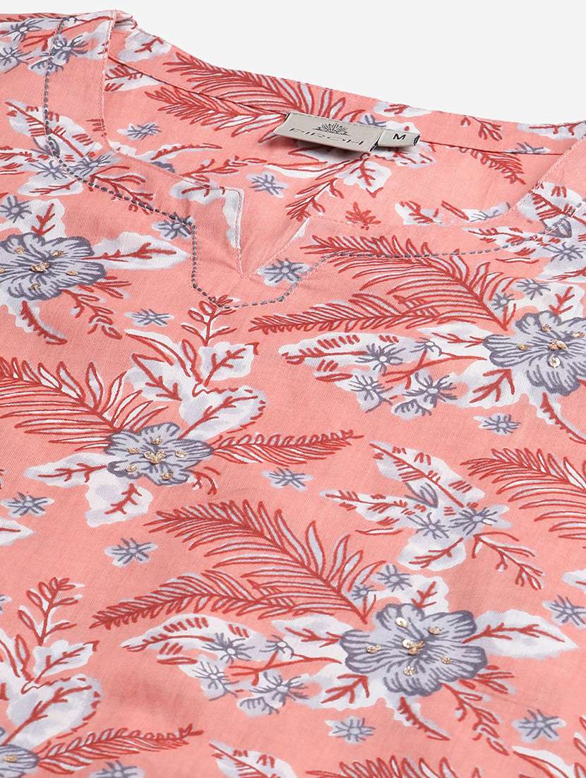 floral print kurta pant set - 18245093 - Standard Image - 4