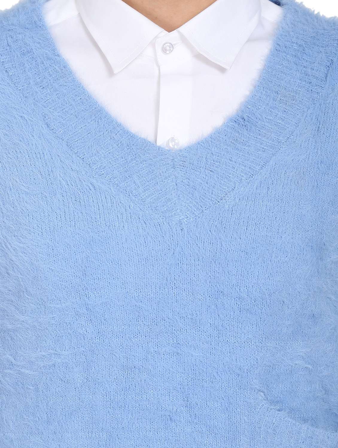 v-neck solid pullover - 18246486 - Standard Image - 4