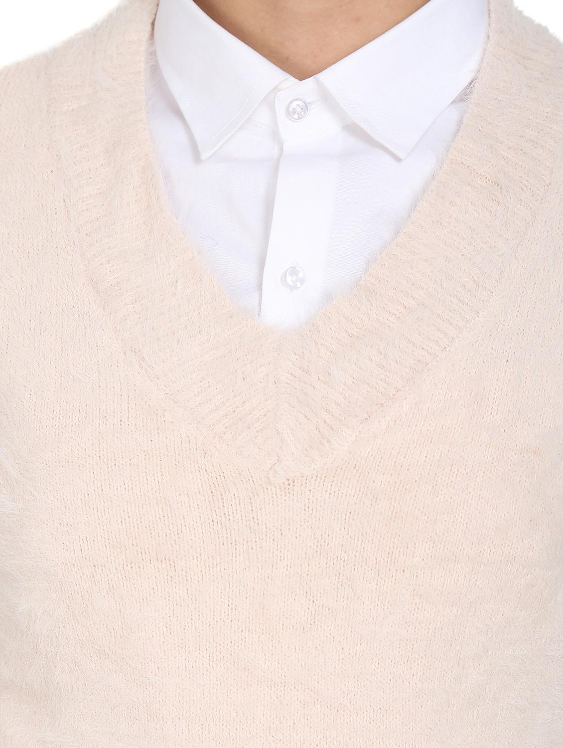 v-neck solid pullover - 18246487 - Standard Image - 4