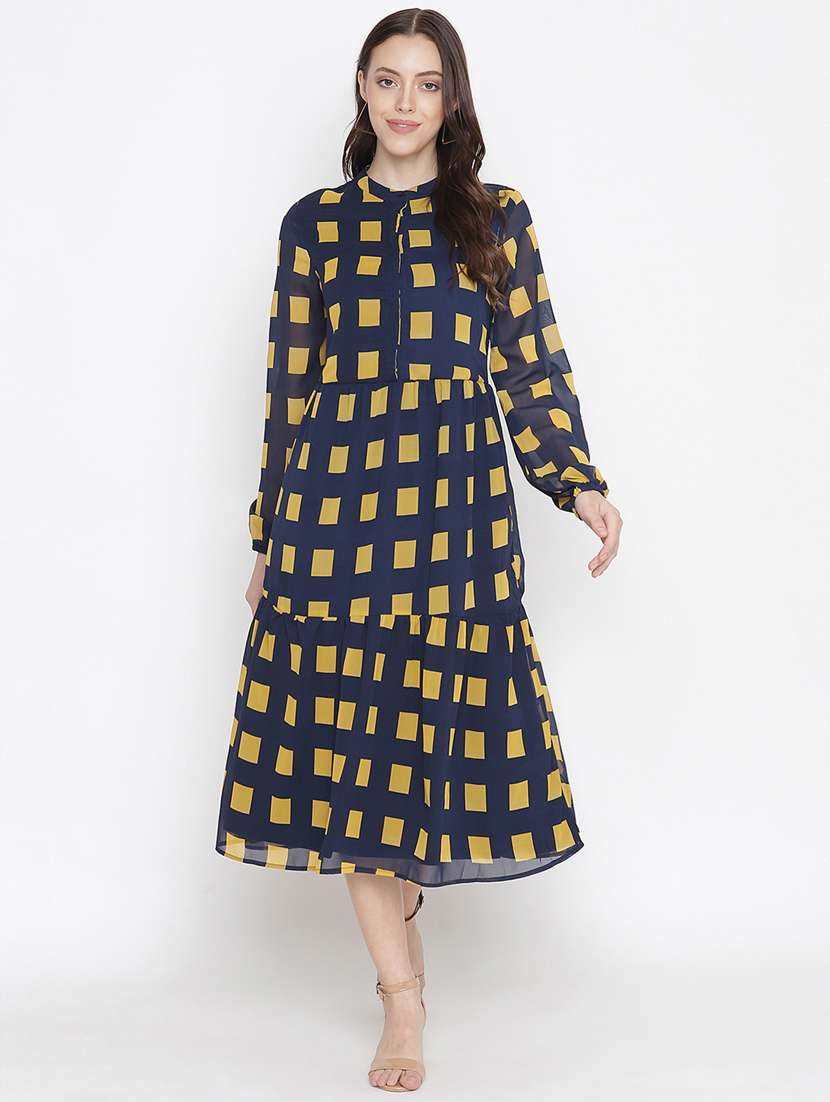 women's tiered dress geometric dress - 18246524 -  Standard Image - 1