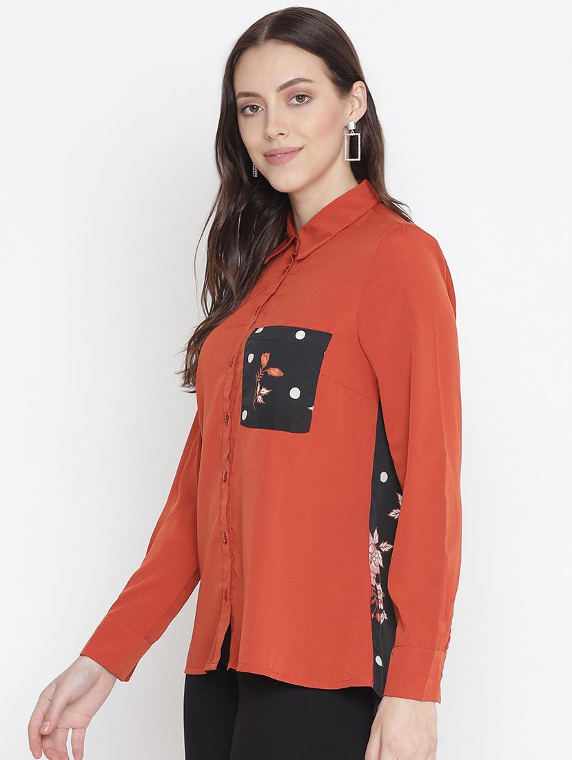 color block regular shirt - 18246551 - Standard Image - 1