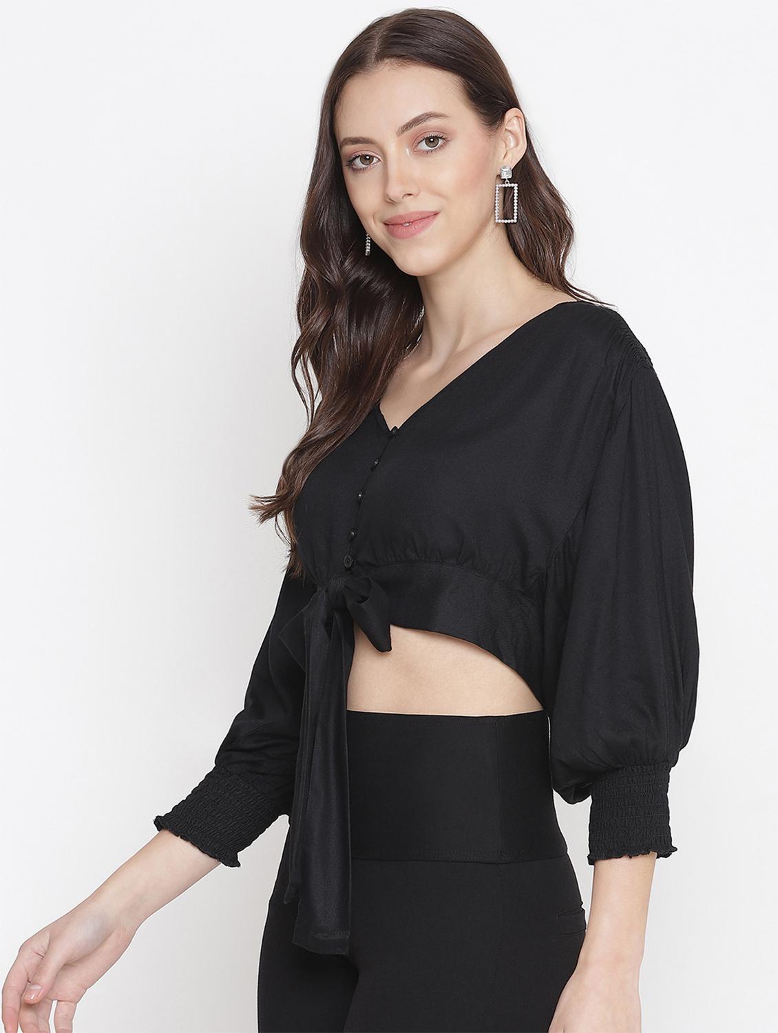 women's blouson v neck top - 18246589 -  Standard Image - 1