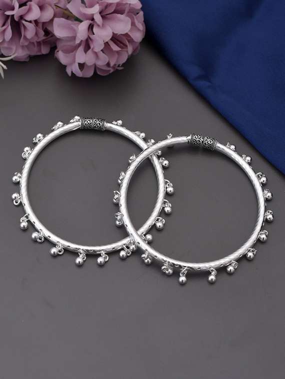 silver plated kada anklet