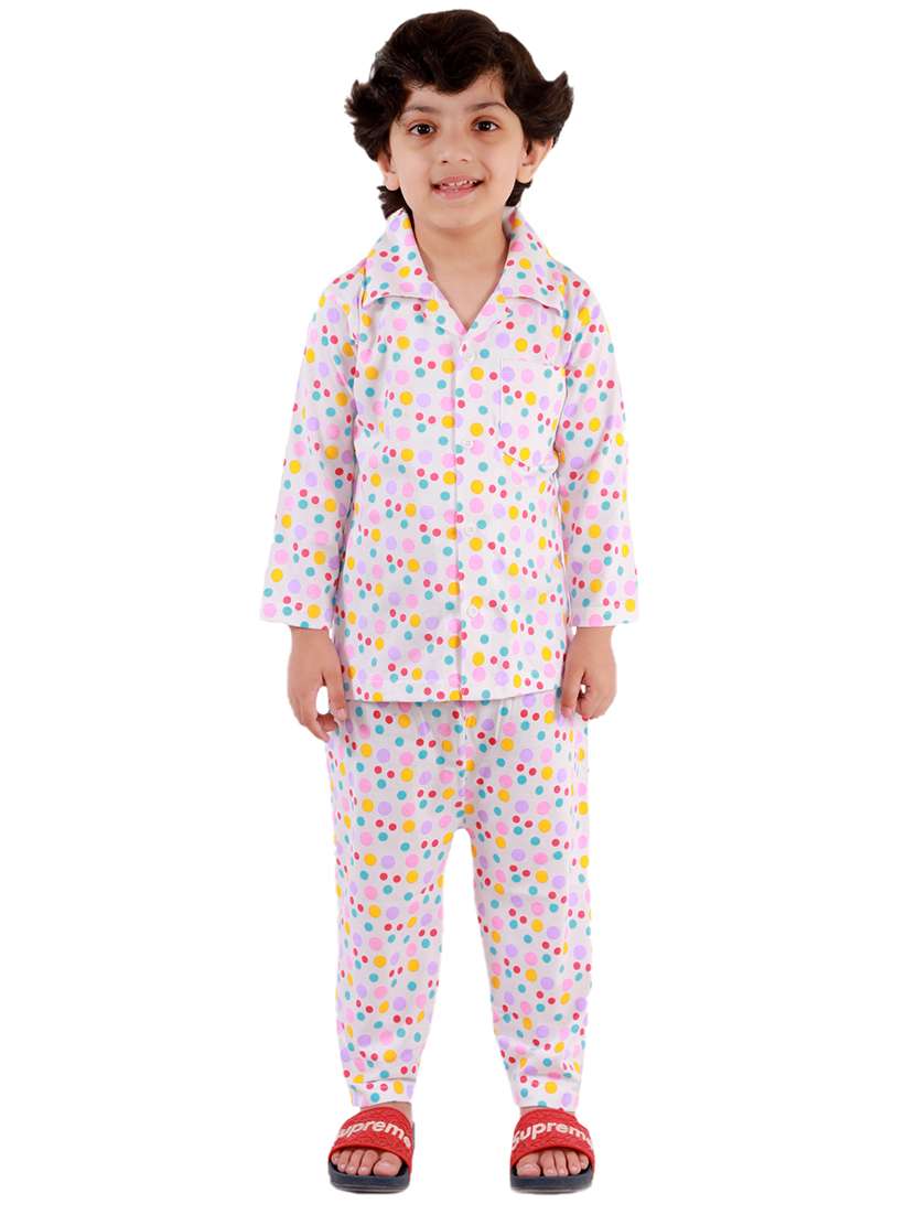 pink printed nightwear pajama set 