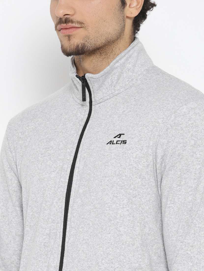 grey solid casual jacket - 18247742 -  Standard Image - 4