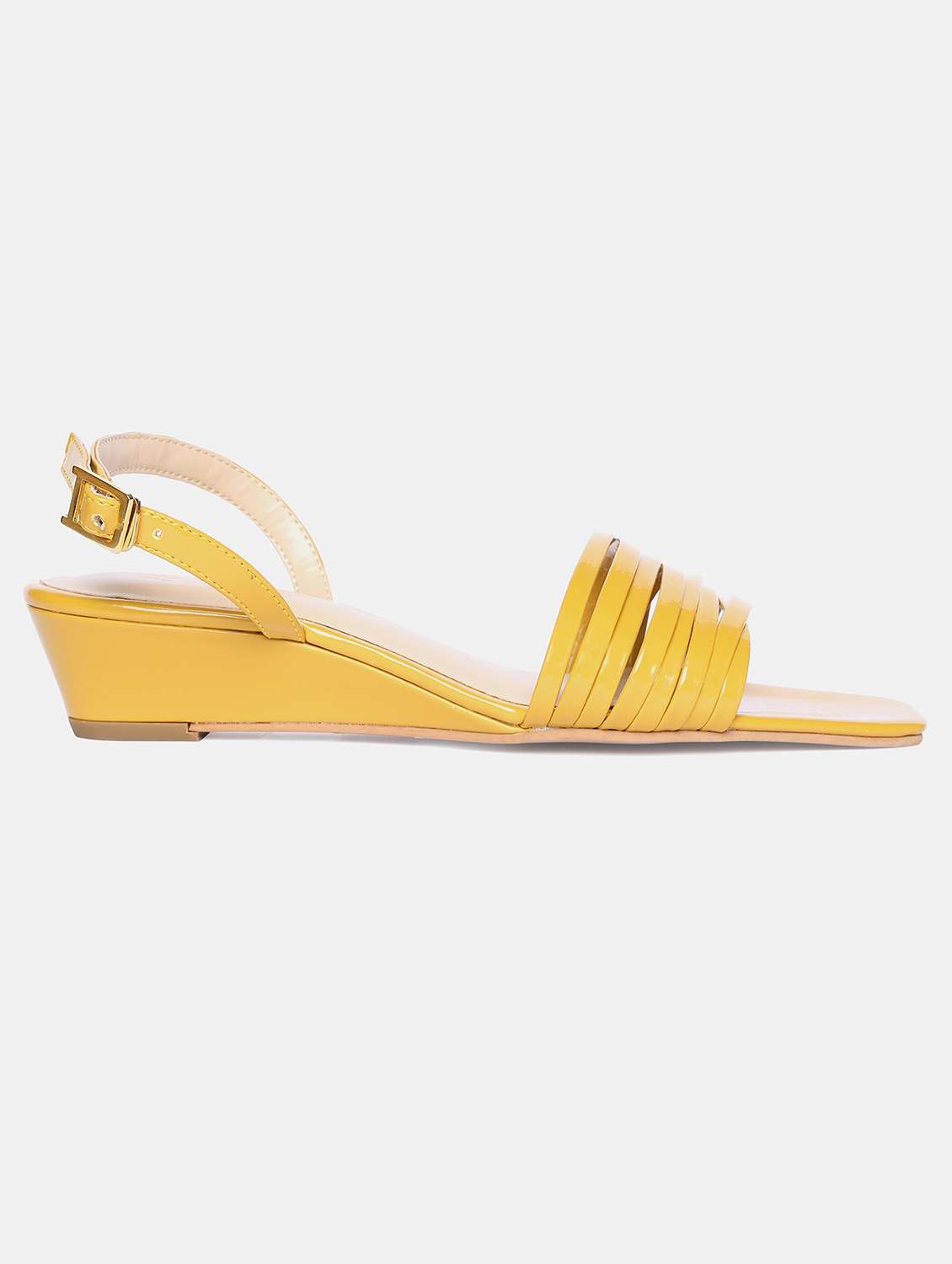 yellow pu ethnic sandals