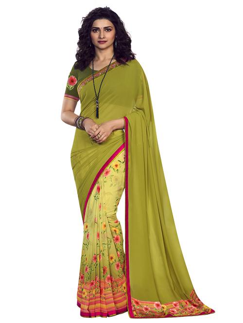 floral printed saree with blouse - 18248217 -  Standard Image - 0