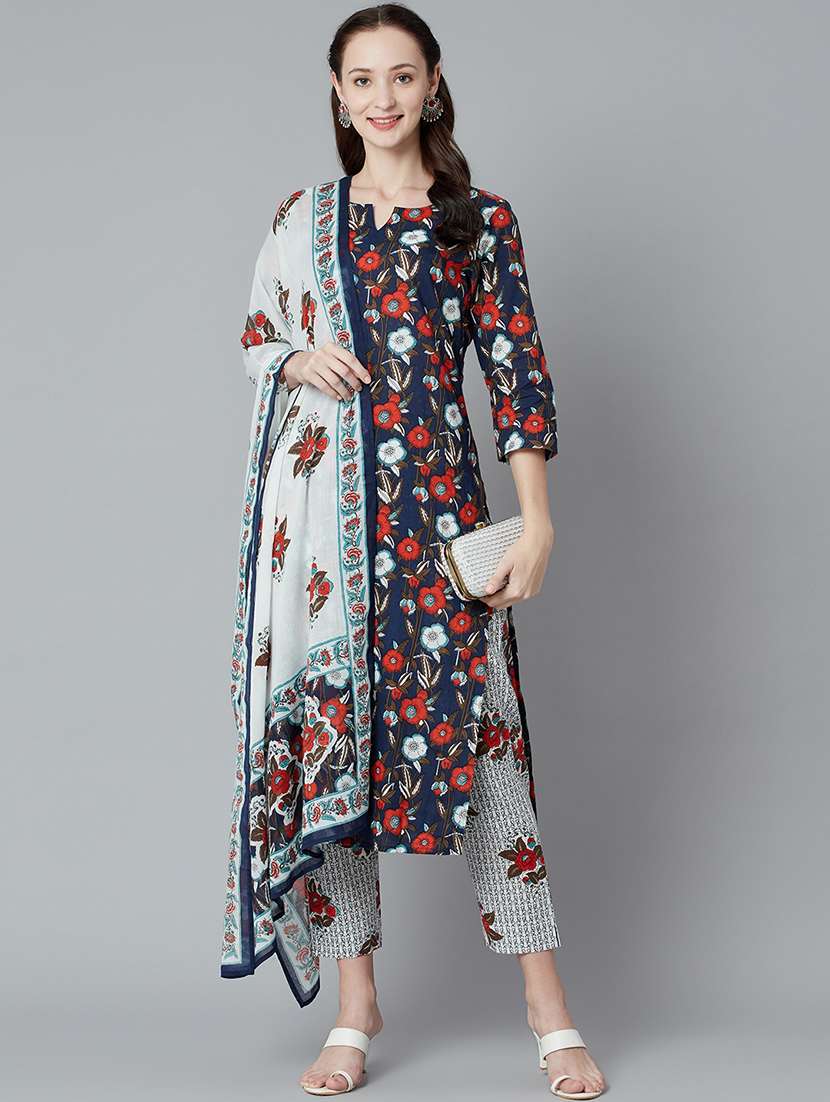 multi colored cotton kurta pant  set - 18248267 -  Standard Image - 1