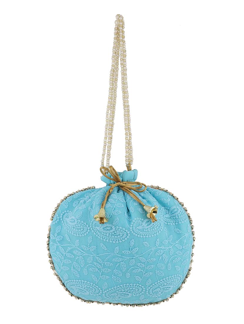 blue polyester ethnic potli - 18248290 -  Zoom Image - 0