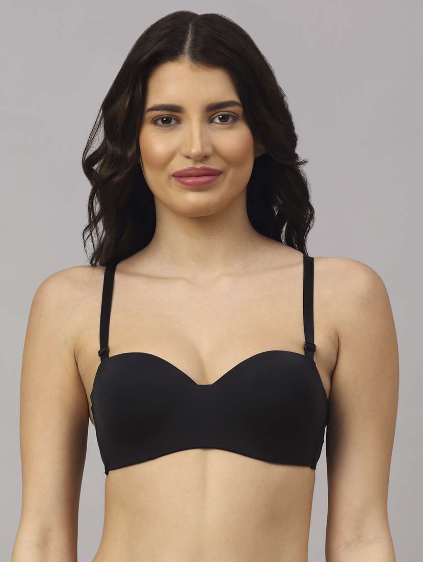 black solid  balconette bra - 18248315 -  Zoom Image - 0