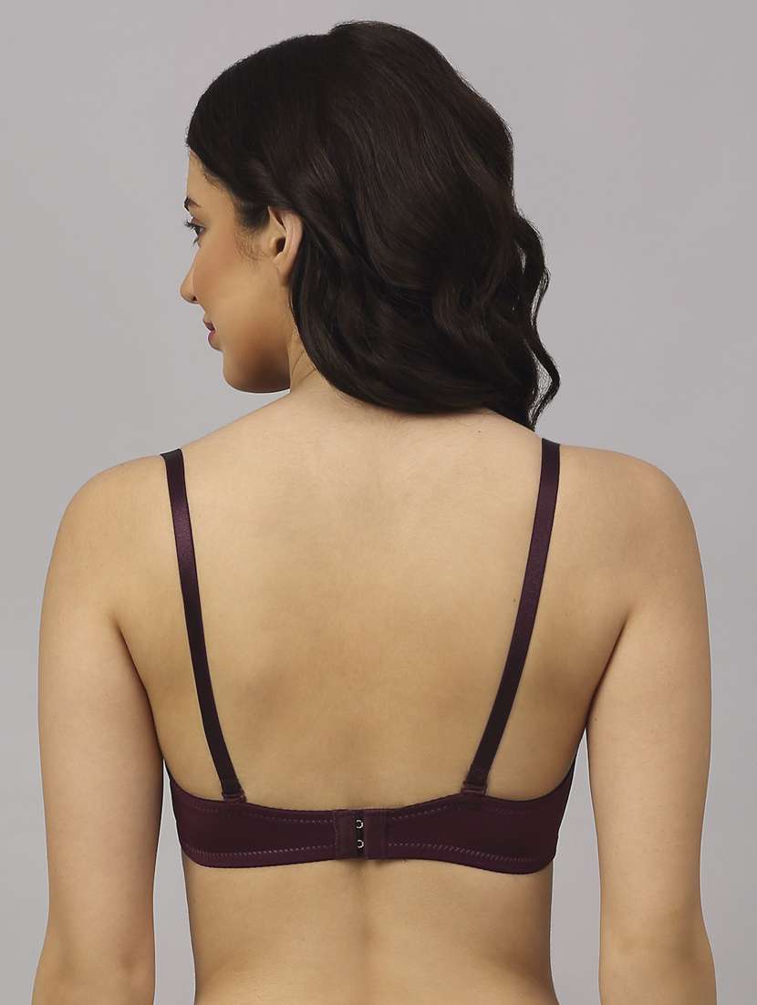 maroon solid balconette bra - 18248326 - Standard Image - 1