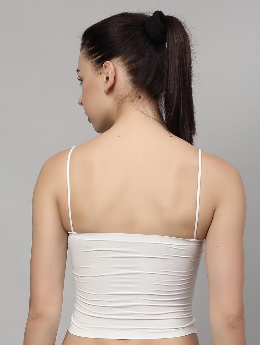 white solid bralette bra - 18248342 - Standard Image - 1