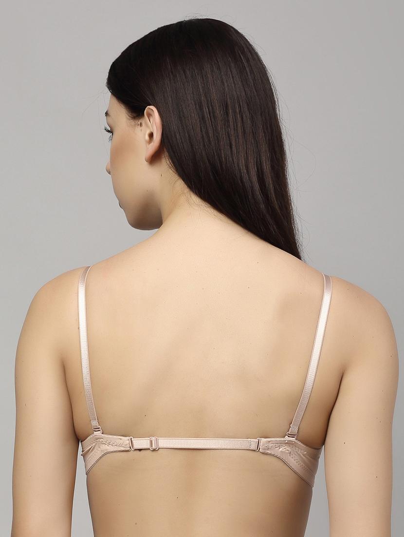 beige solid push up bra - 18248383 - Standard Image - 1