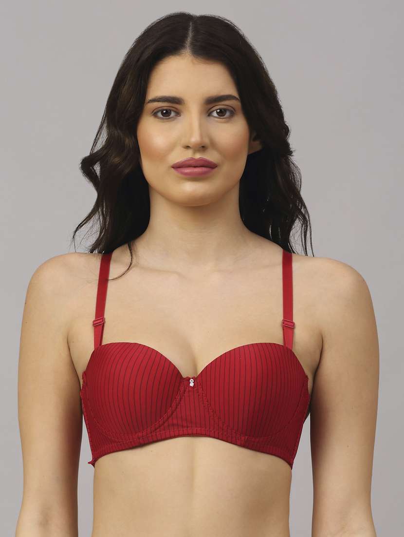 red striped push up bra