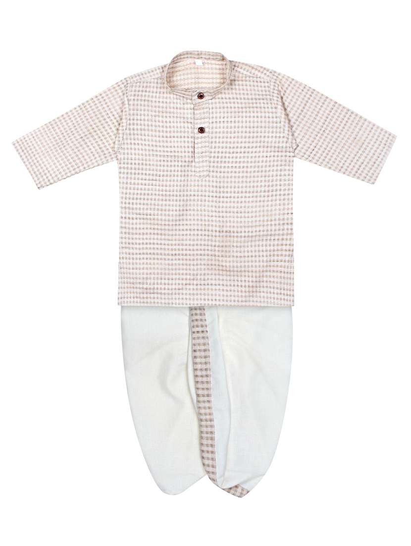 white dhoti kurta set - 18248520 -  Zoom Image - 0
