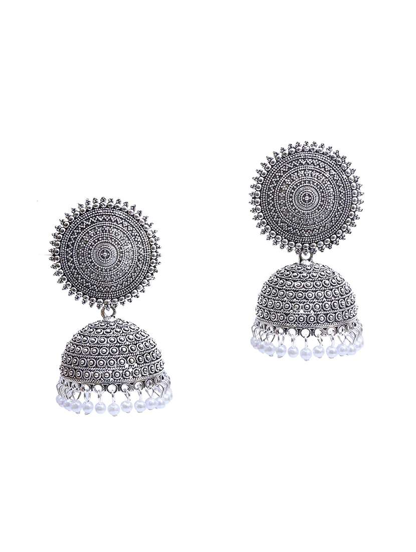 silver plated jhumka earring