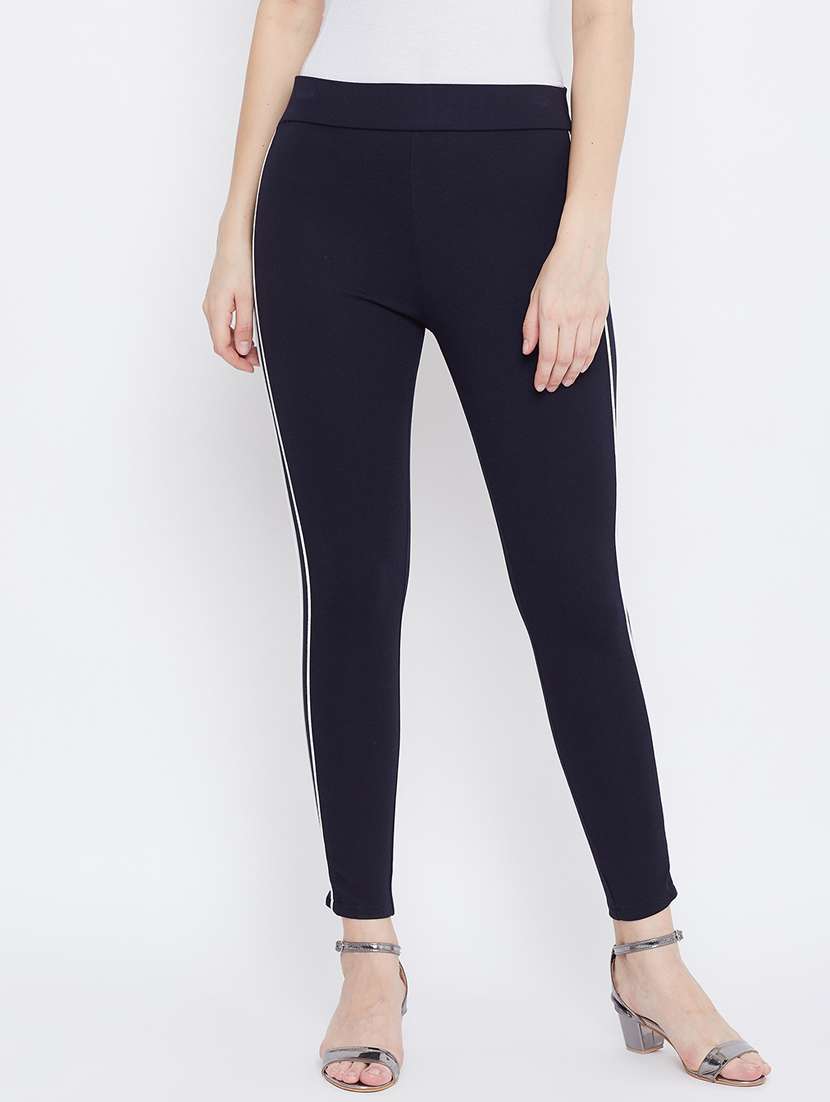 solid mid rise ankle length jegging