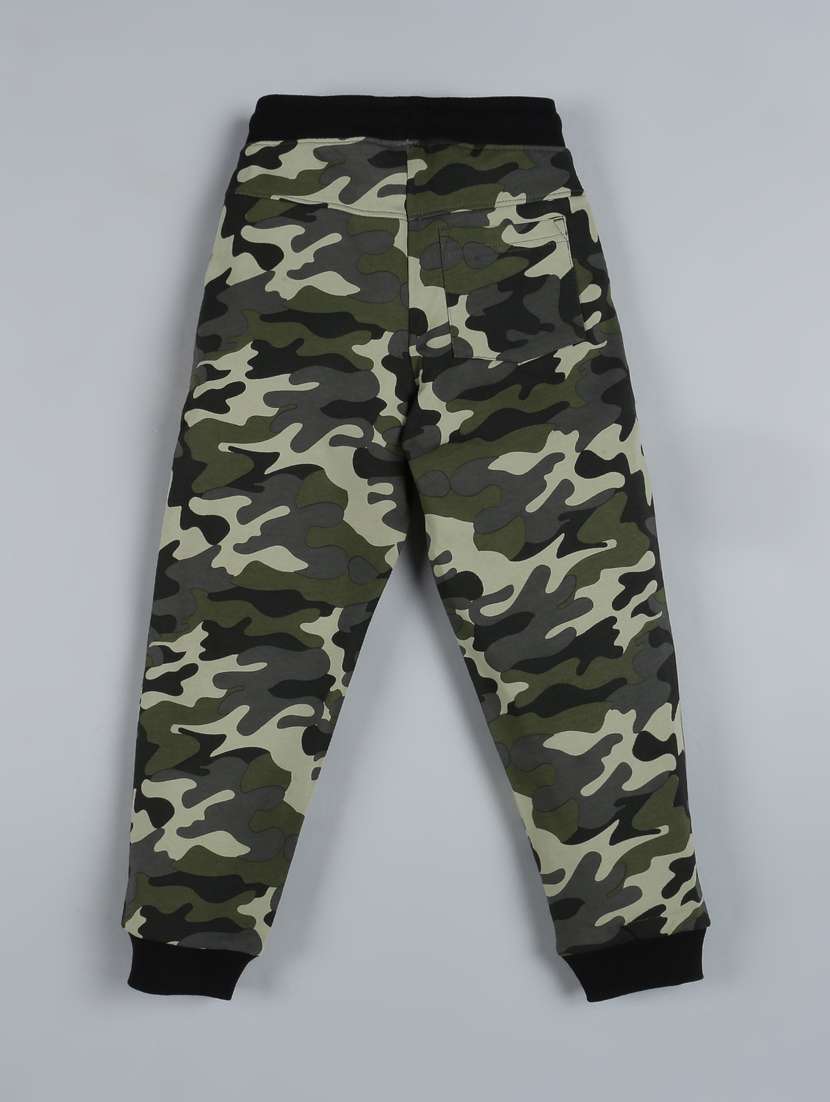 green printed detailed cotton joggers - 18249142 -  Standard Image - 1