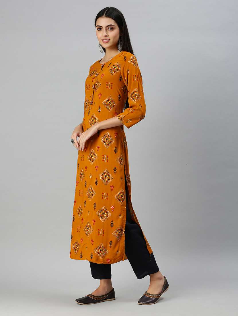 women's straight kurta - 18249308 -  Standard Image - 1