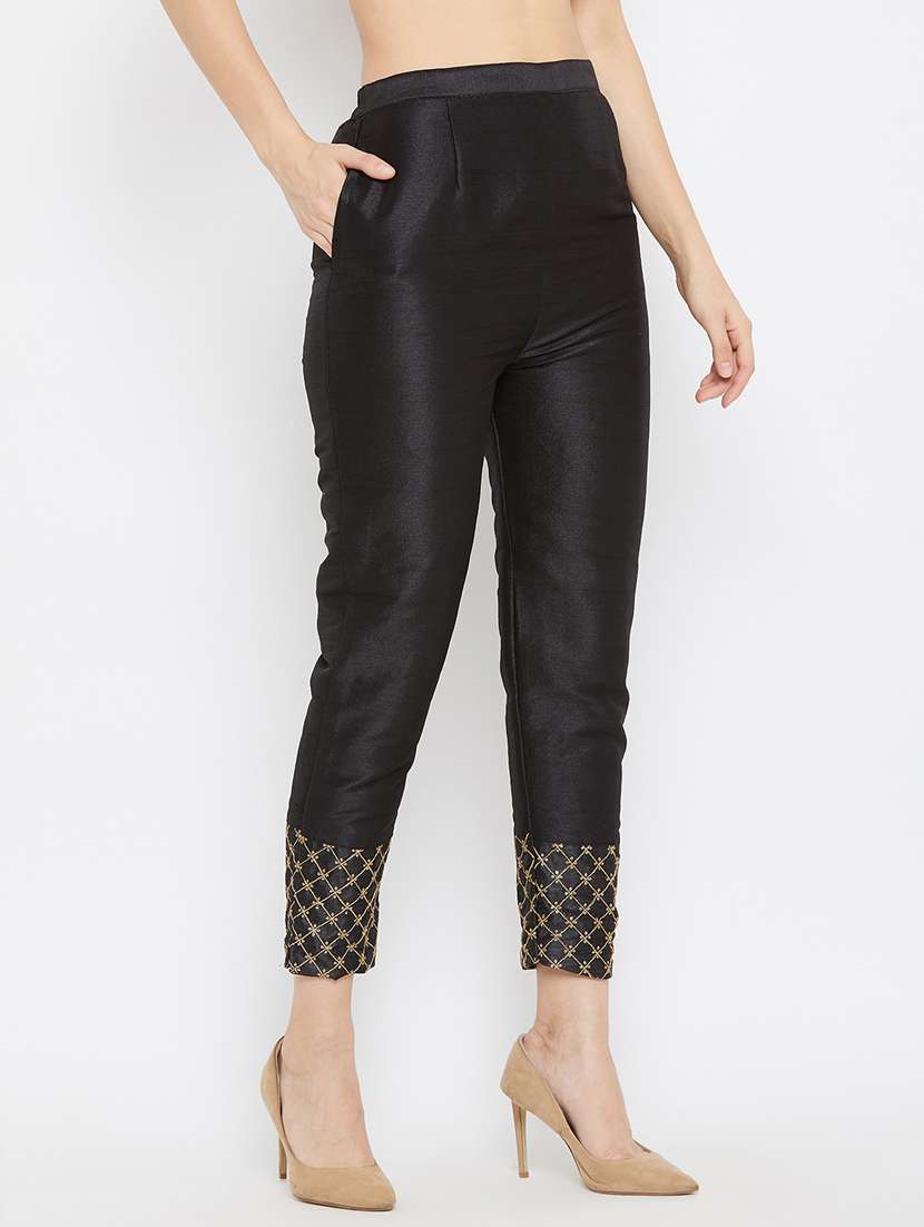 solid embroidered pants - 18249492 -  Standard Image - 1