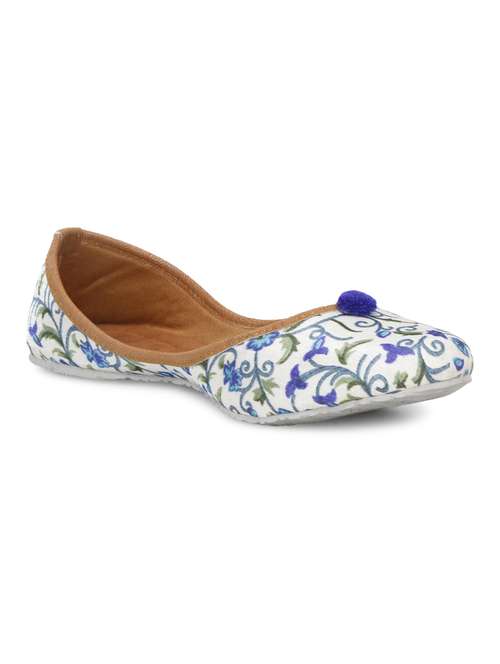 blue fabric slip on jutis & mojaris - 18249523 - Standard Image - 0