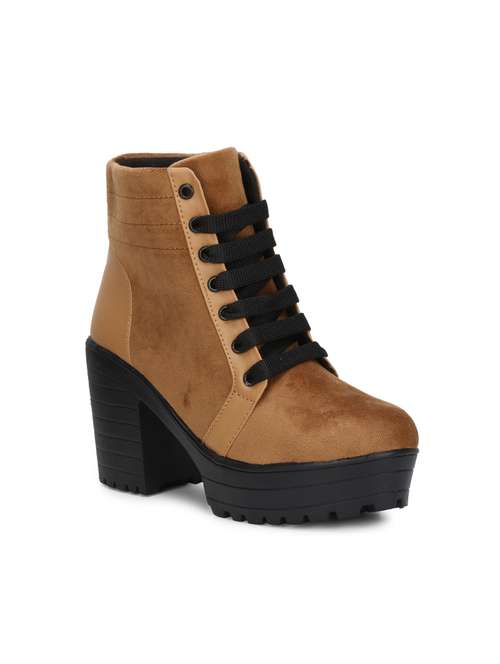 women tan lace up ankle boots - 18249635 -  Standard Image - 0