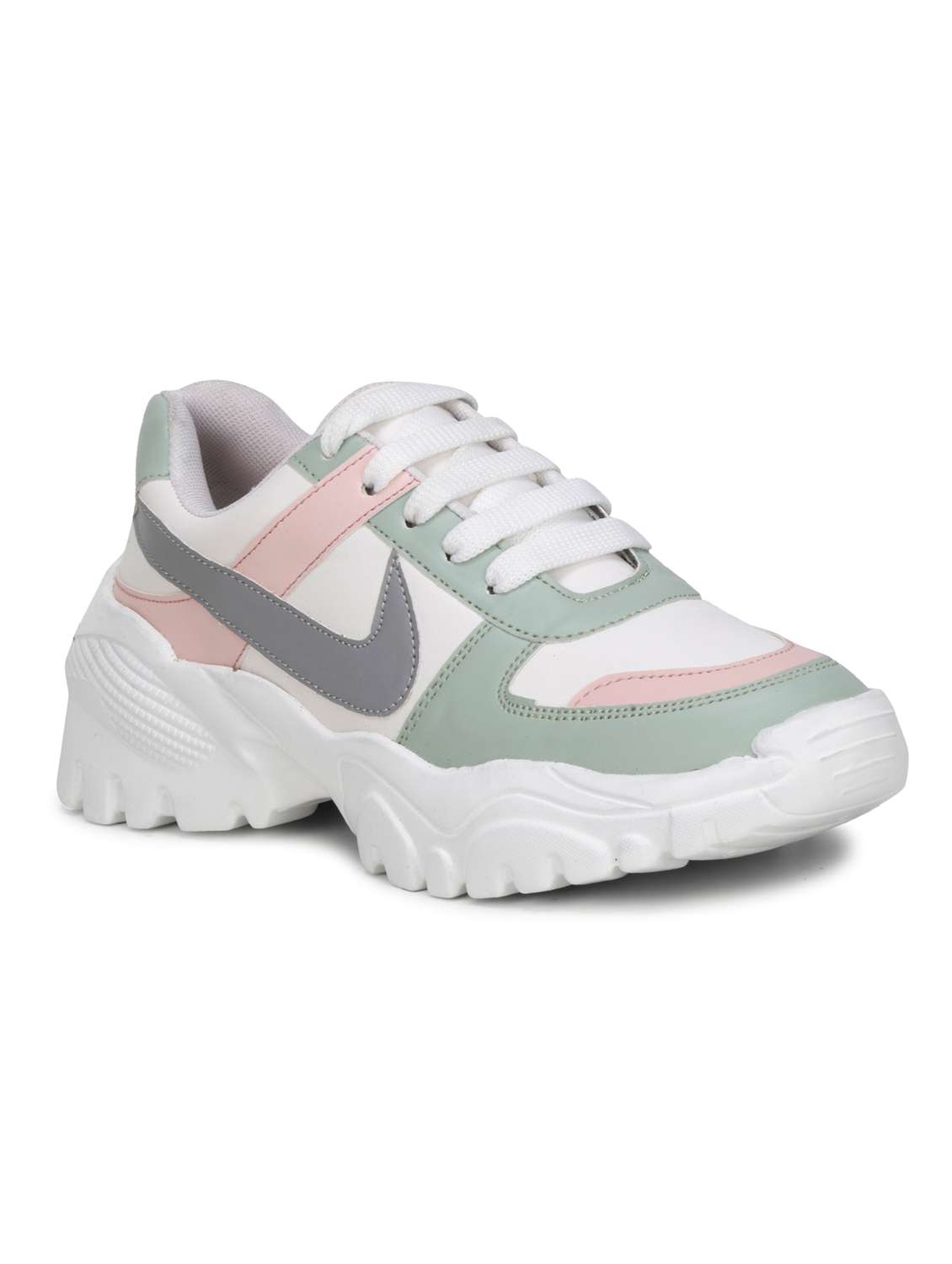 green patent leather laceup sneakers