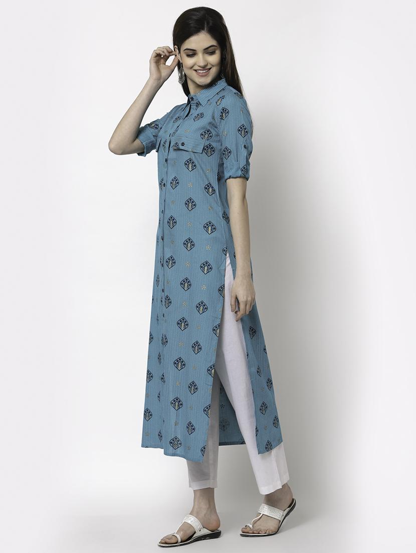 women's straight kurta - 18250192 - Standard Image - 1