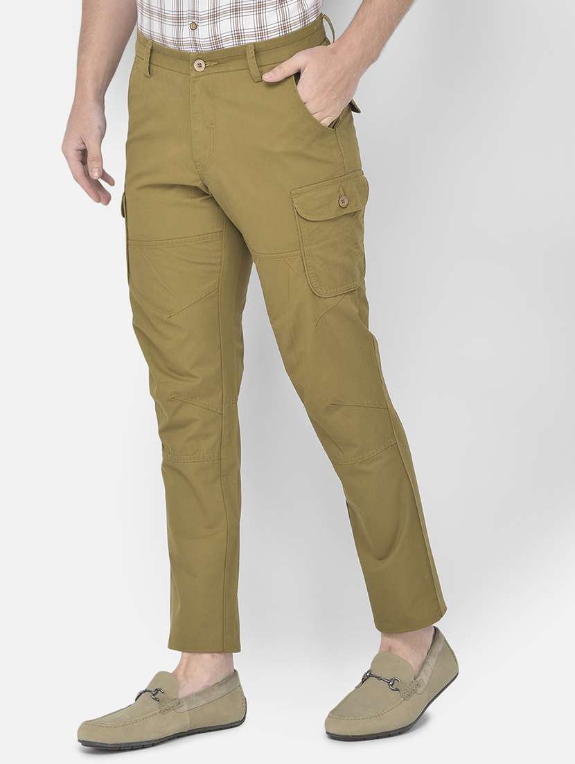 gold solid cargos casual trouser - 18250570 -  Standard Image - 1