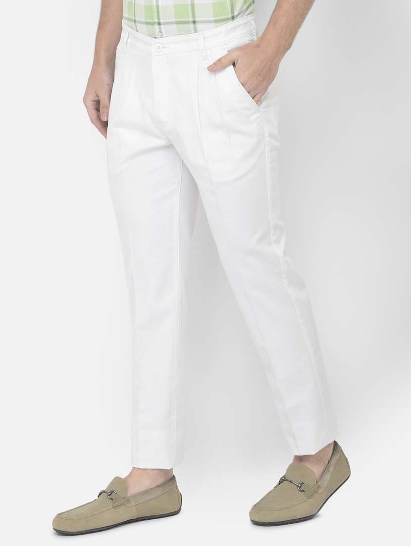 white solid chinos casual trouser - 18250583 -  Standard Image - 1