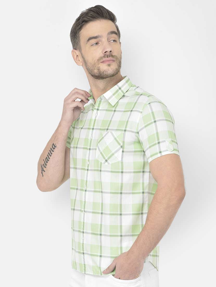 mens checks casual shirt - 18250613 - Standard Image - 1