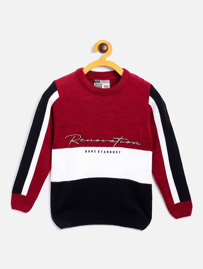 crew neck color block sweaters 