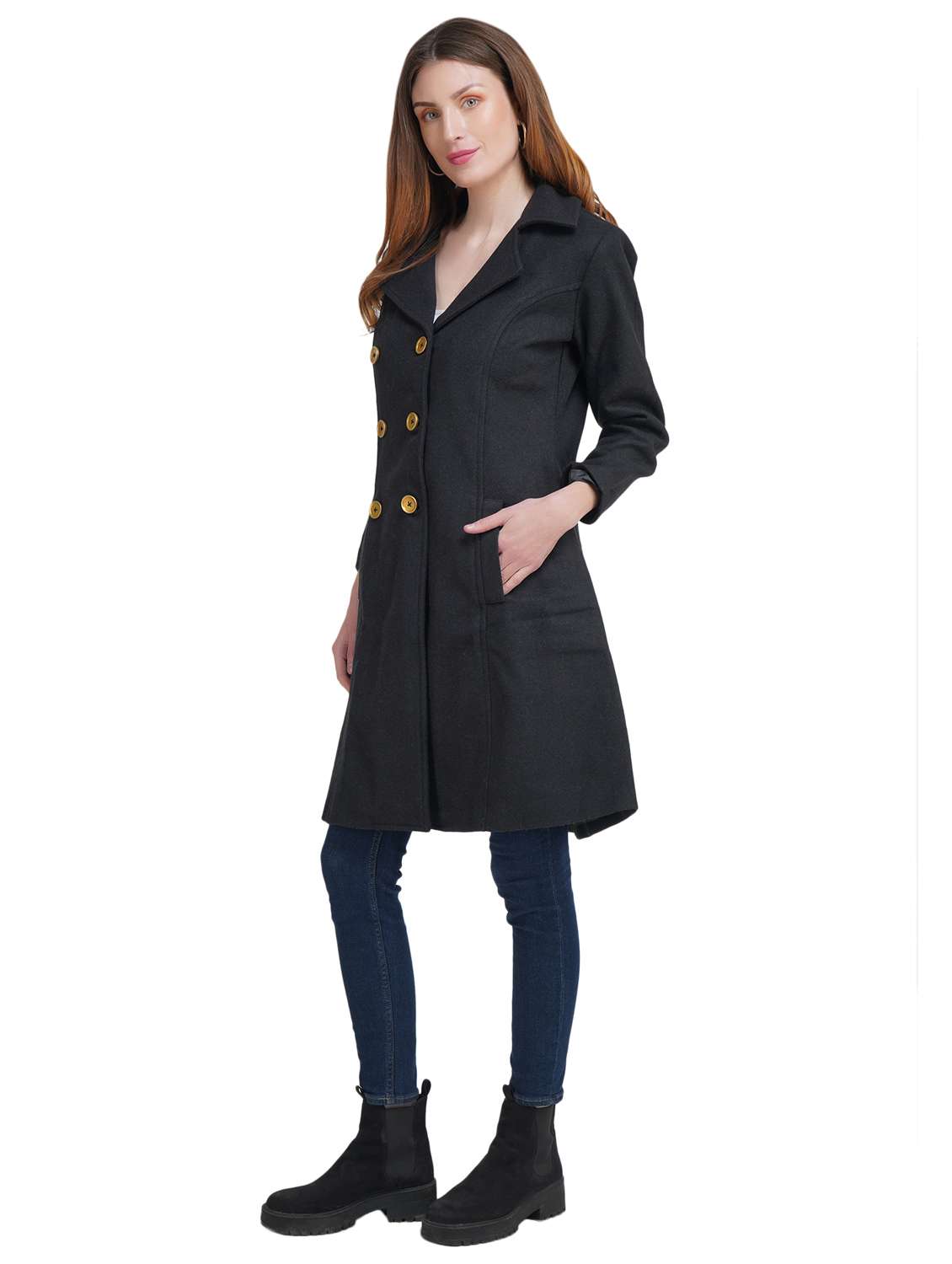 double breasted trench/overcoat coat - 18251092 - Standard Image - 1