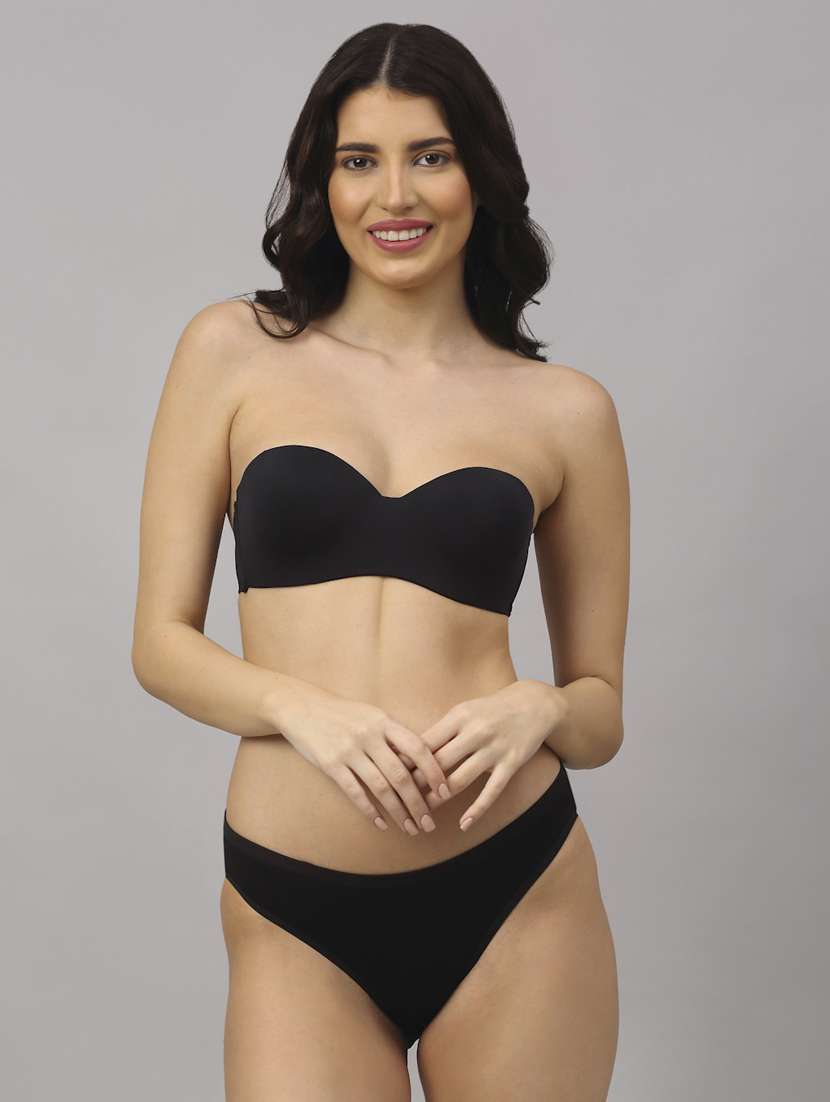 black solid bras and panty set