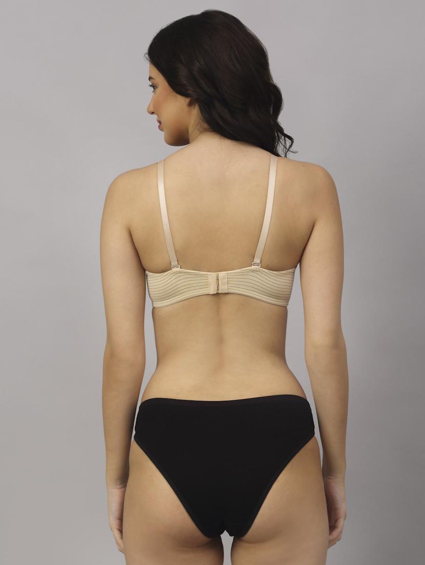 beige solid bras and panty set - 18251229 -  Standard Image - 1